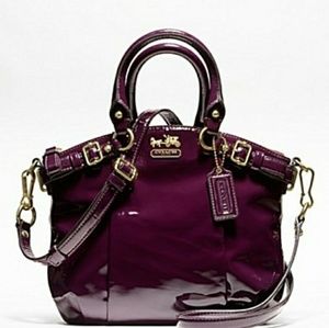 Coach Madison Lindsey purple patent leather bag